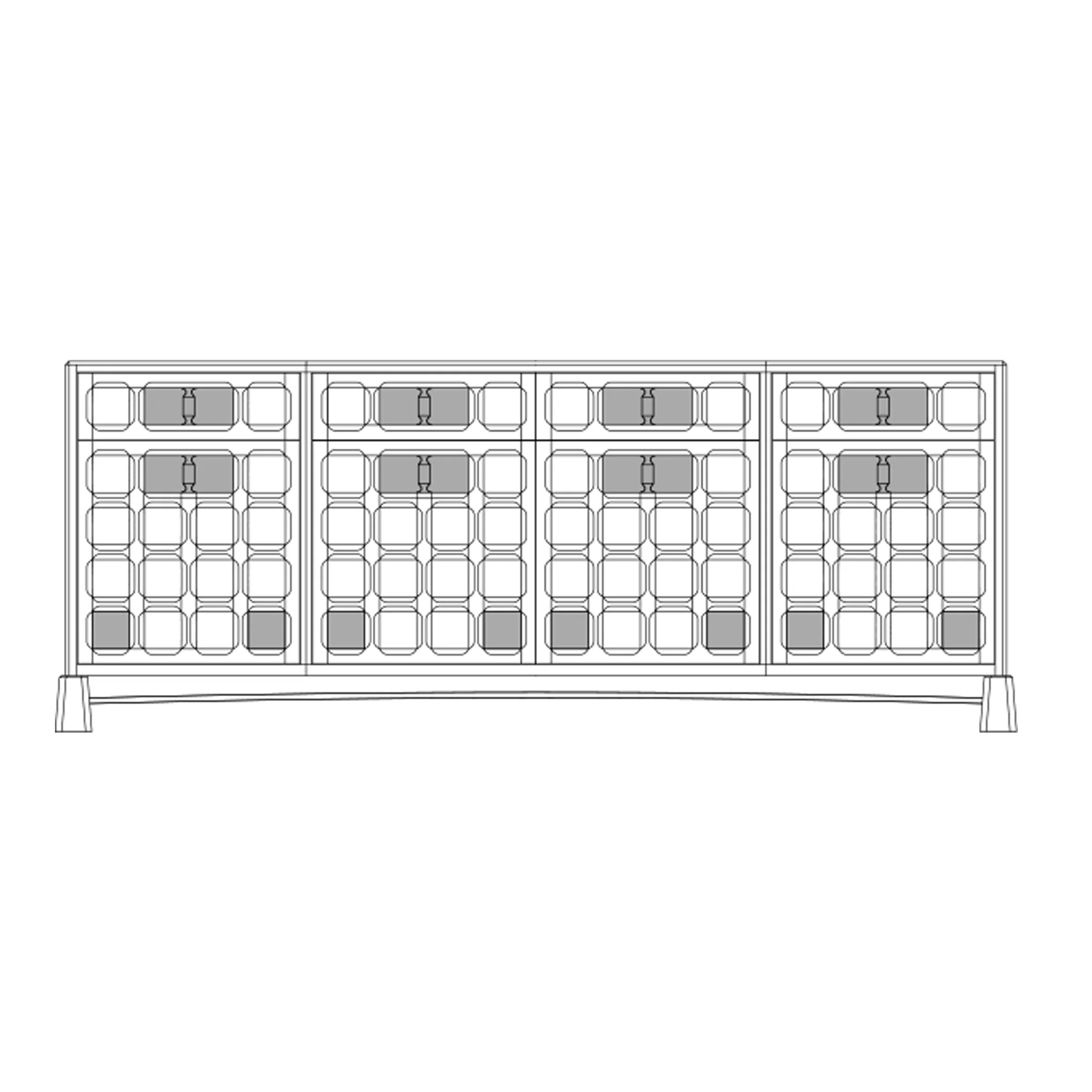 Arts and Crafts 4 Unit Sideboard - Image 12
