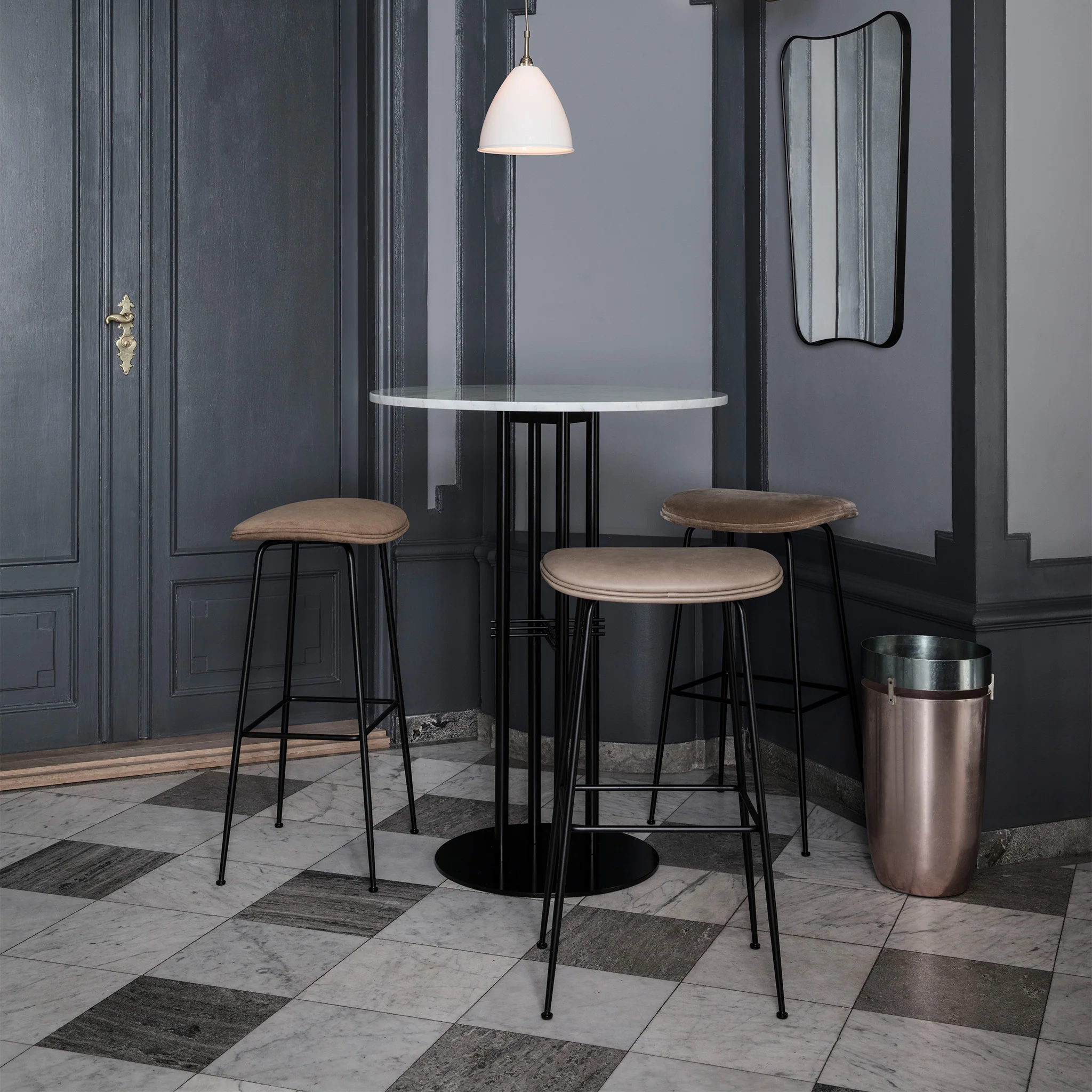 Beetle Bar/Counter Stool Fully Upholstered by Gubi - Image 3
