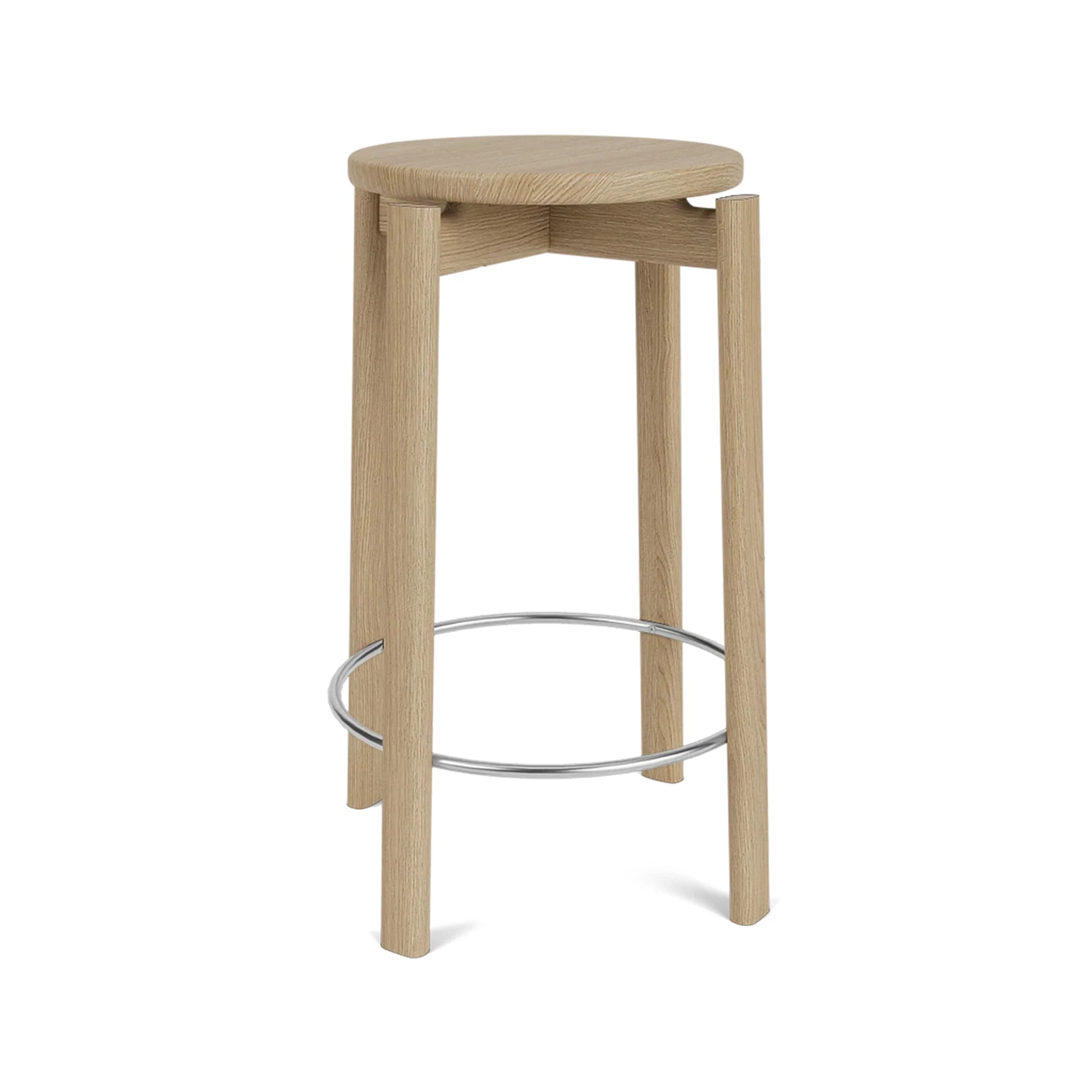 Audo Copenhagen Passage Counter Stool – Oak – Stainless Steel Footrest By Audo (Clearance) - Image 3